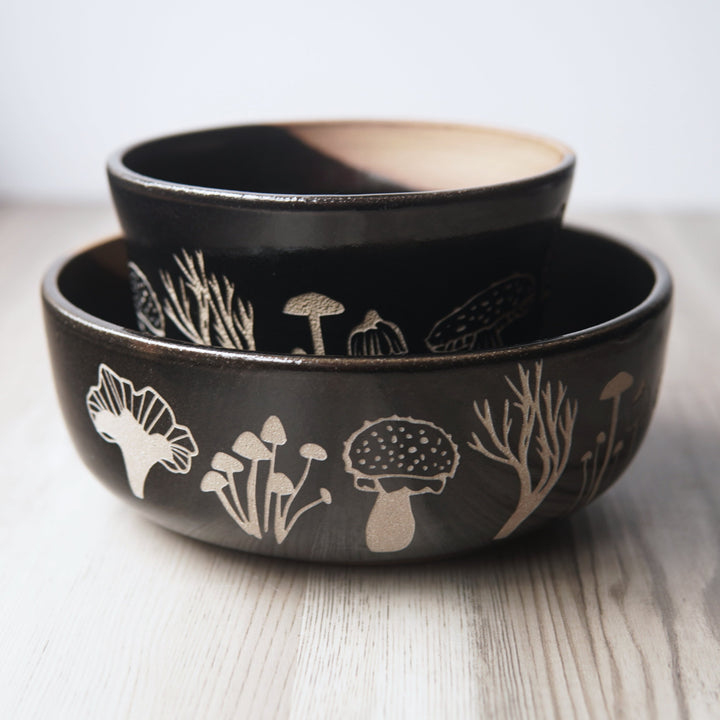 Mushroom Bowl, Farmhouse Style Handmade Pottery