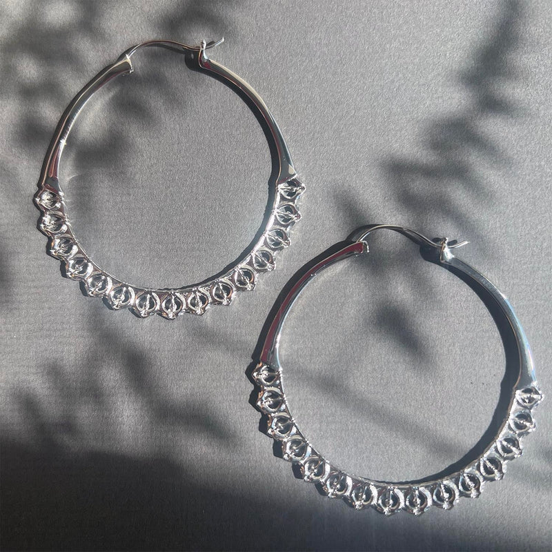 Calla Hoops Silver Large