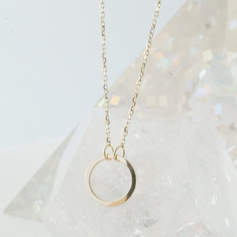 Mini Orbit Necklace, 14k Gold
