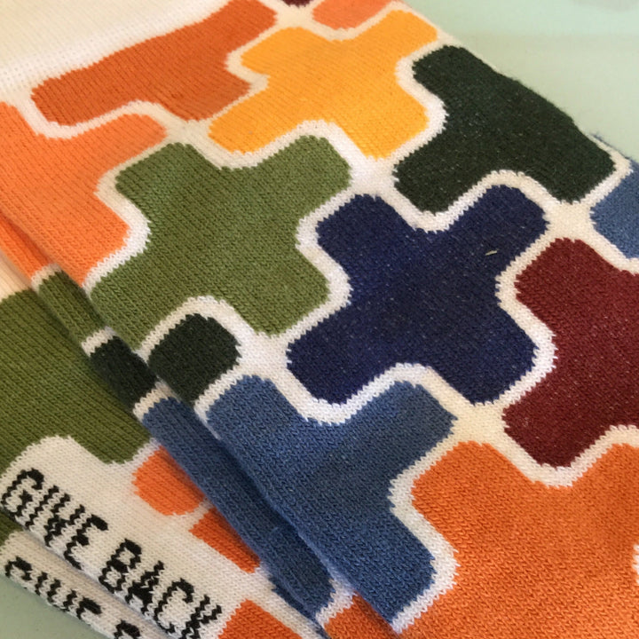 Colorful Puzzle Socks from the Sock Panda (Adult Small)