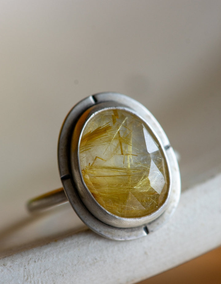 CORONA RUTILATED QUARTZ RING