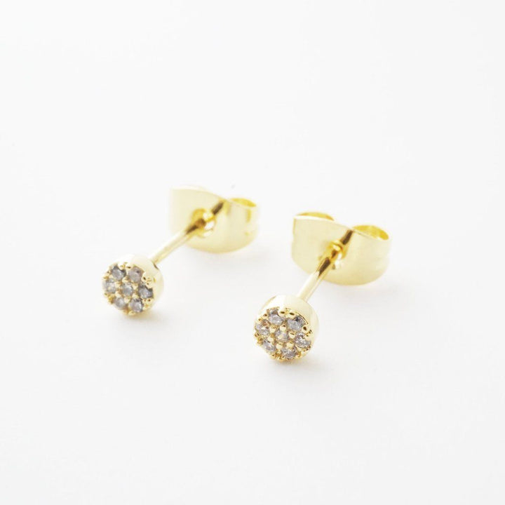 Mini Circle Crystal Stud Earrings