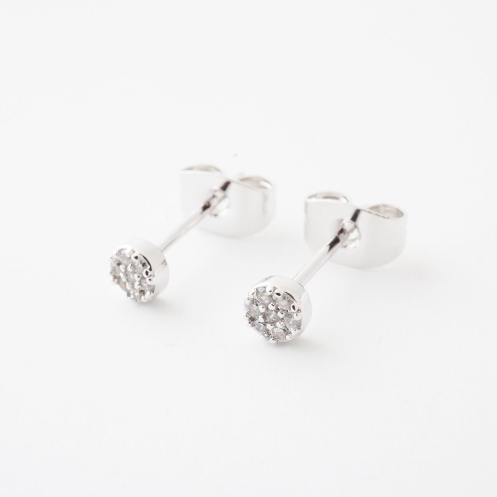 Mini Circle Crystal Stud Earrings
