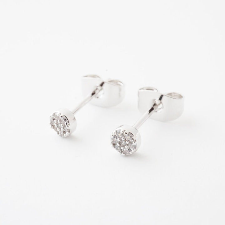 Mini Circle Crystal Stud Earrings
