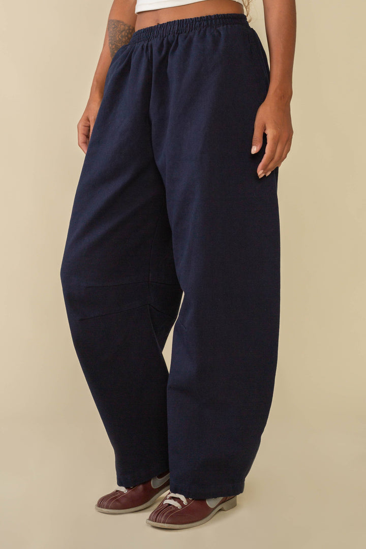 York Heavyweight Bull Denim Barrel Pant - dark wash