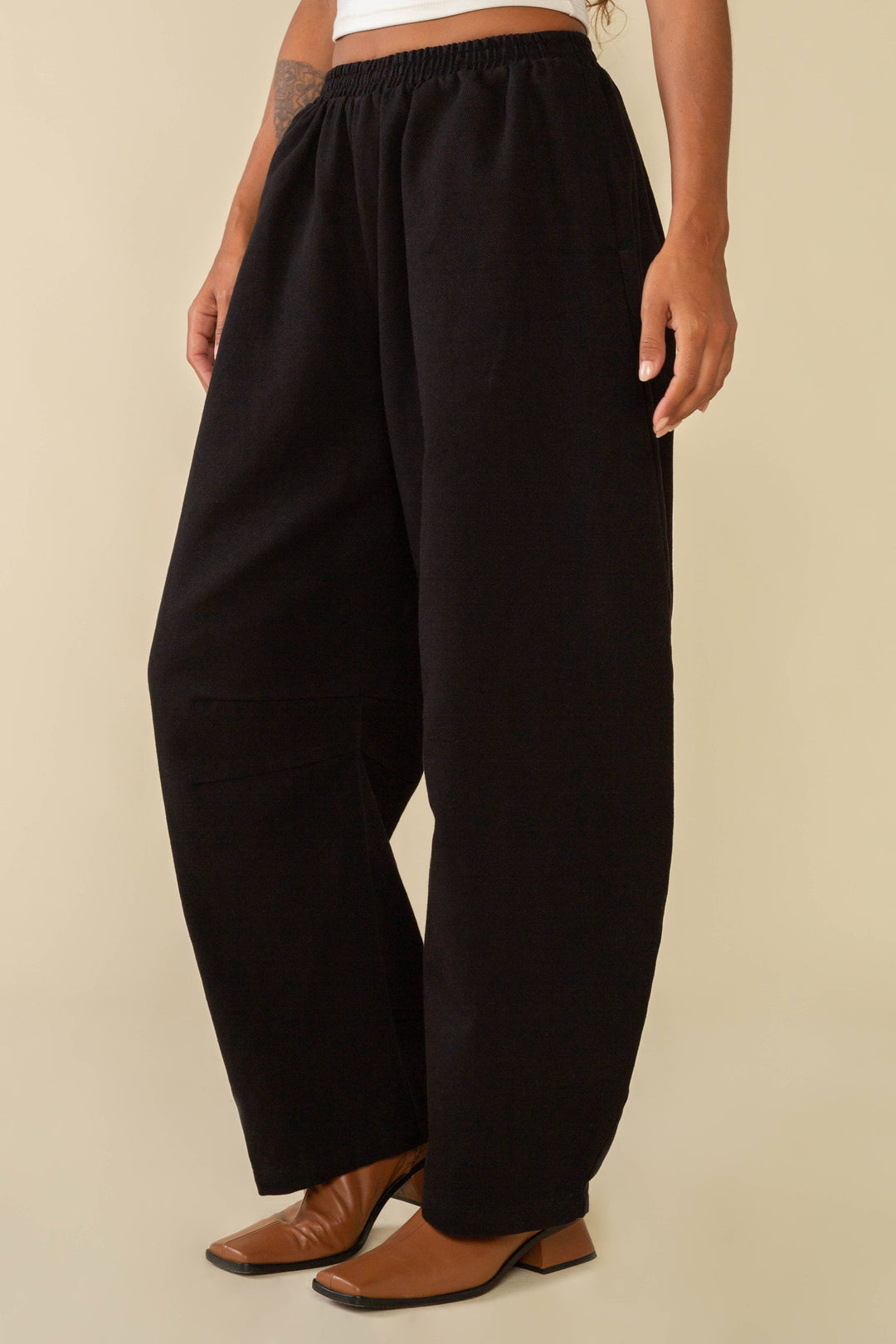 York Heavyweight Bull Denim Barrel Pant - dark wash