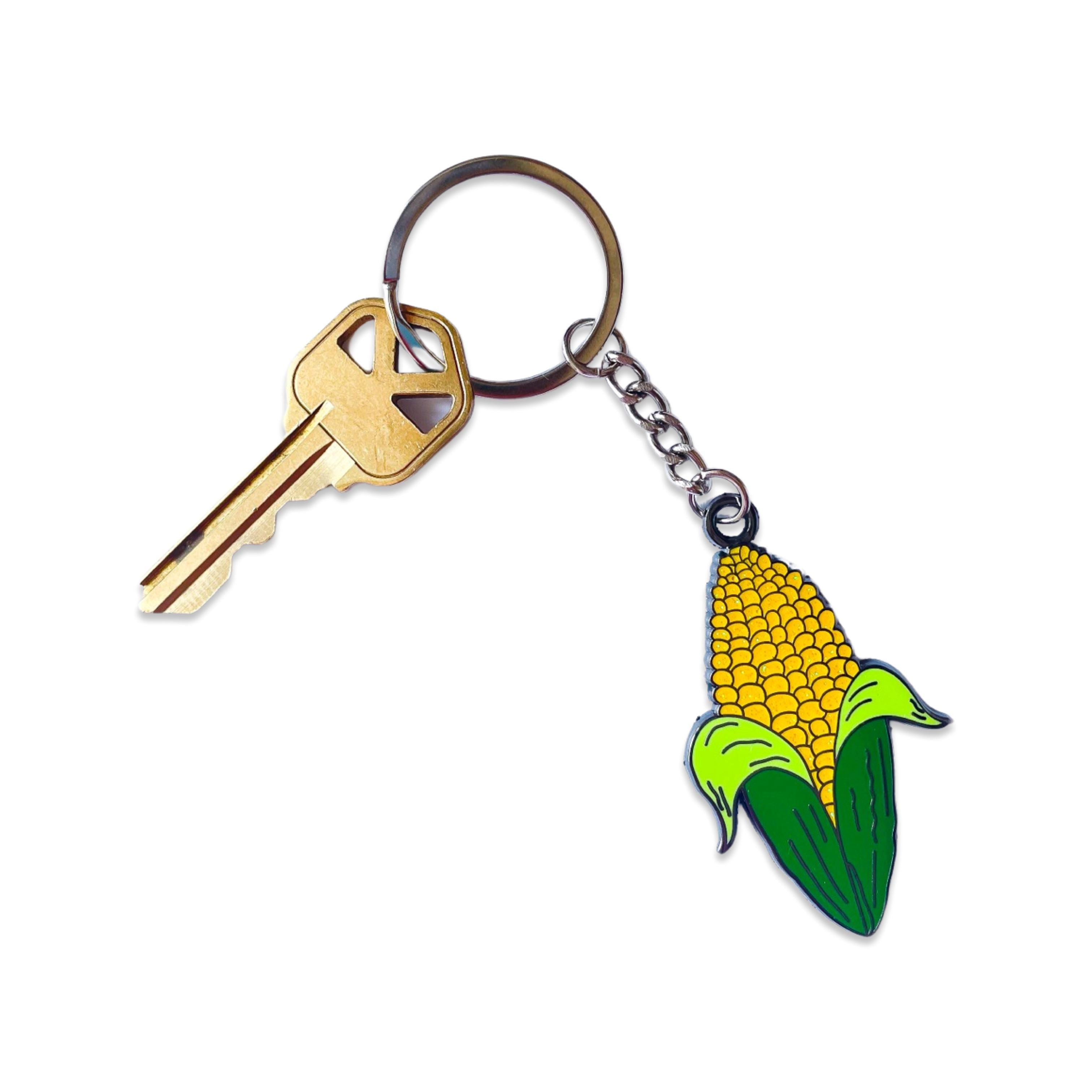 Corn Enamel Keychain – Altar PDX