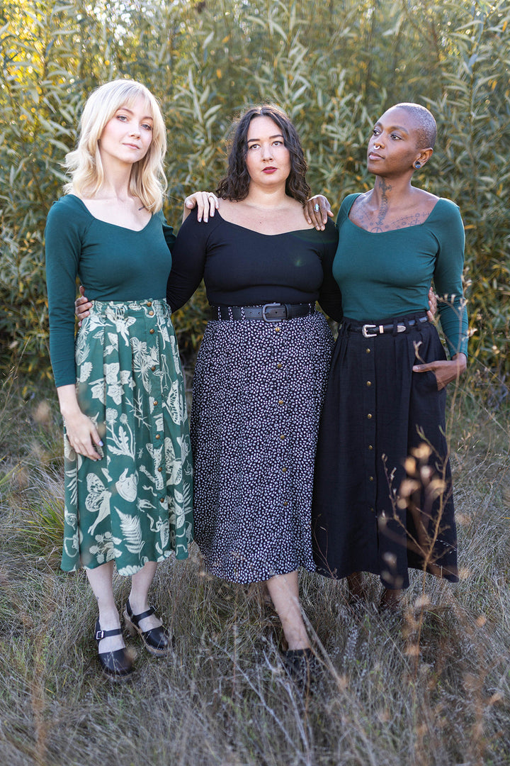 Trices Skirt in Black Linen