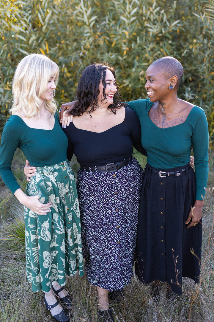Trices Skirt in Black Linen