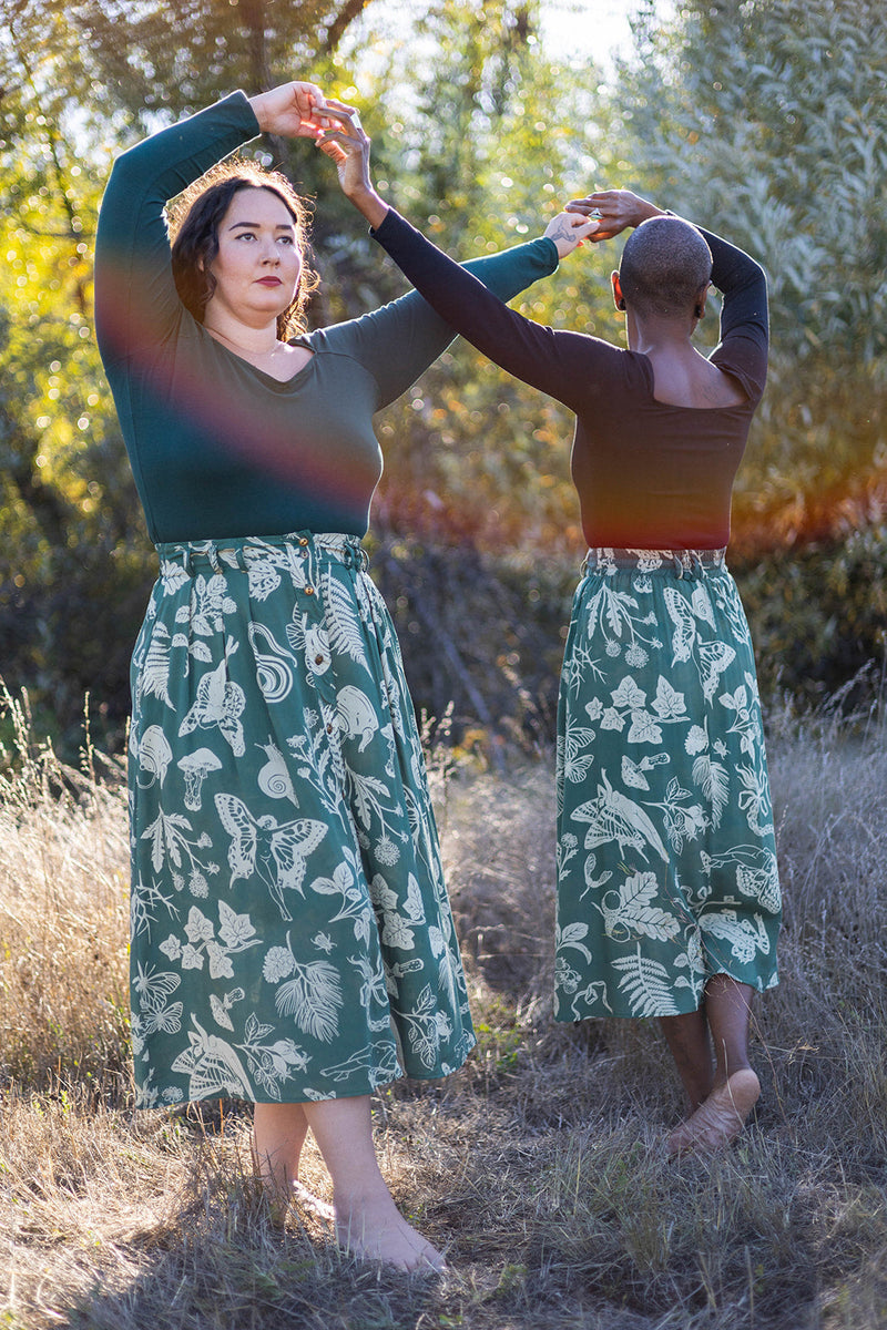 Trices Skirt in Emerald Woodland Wonder