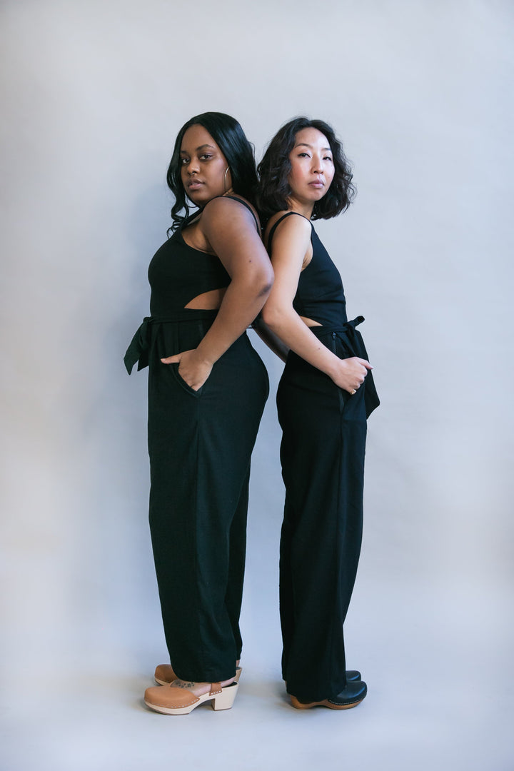 Liberty Jumpsuit in Black Linen