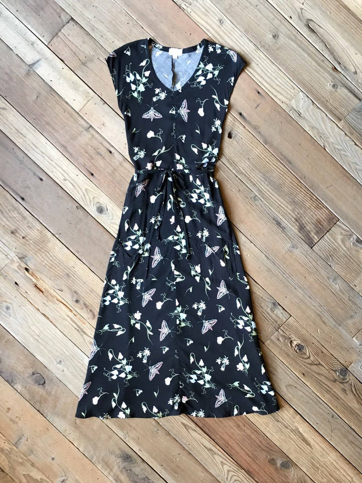 Belted Bias Dress in Sweet Pea Challis