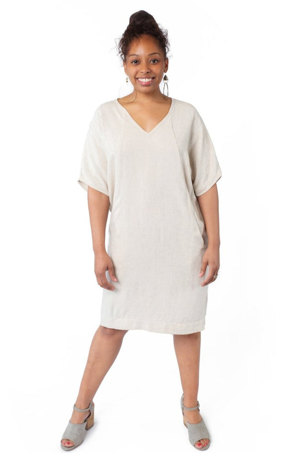 Cocoon Dress in Oat Linen