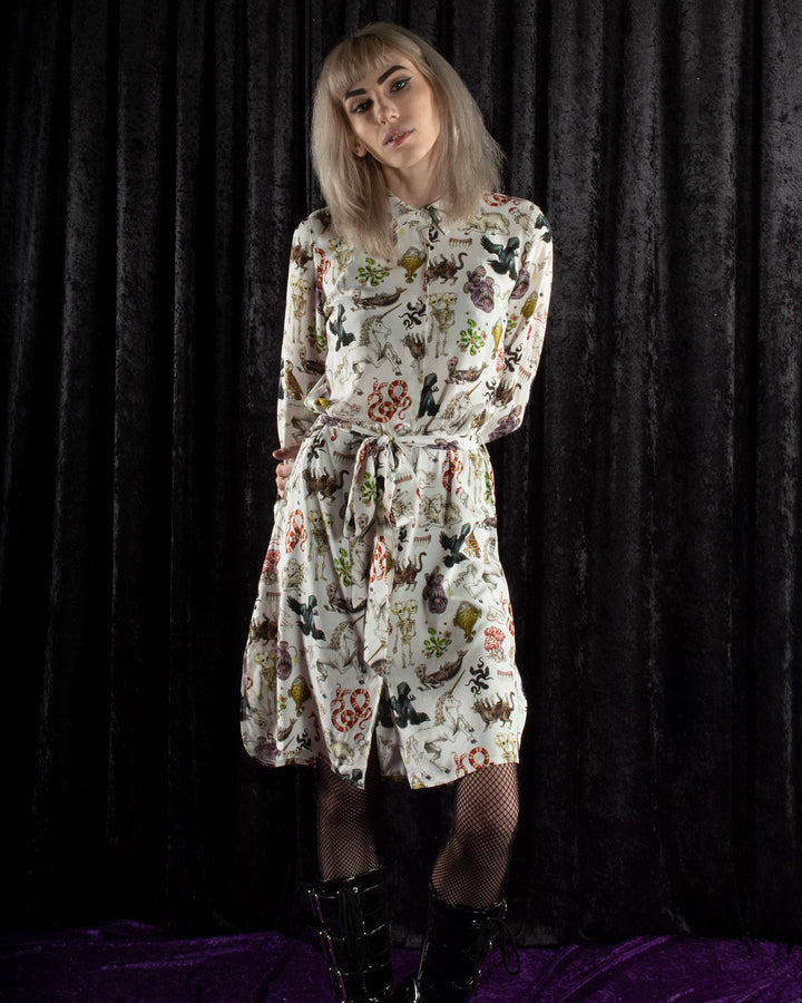 Freak of Nature Shirt Dress White