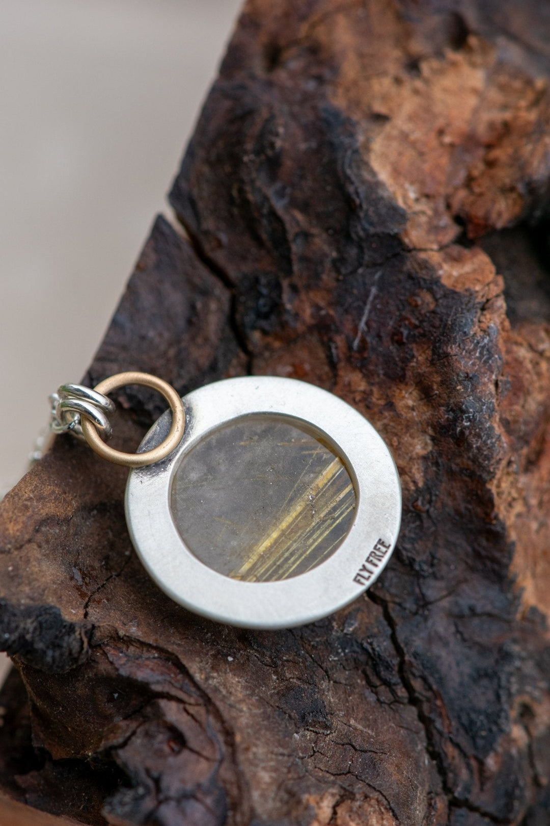 GOLDEN GLOBE RUTILATED QUARTZ NECKLACE