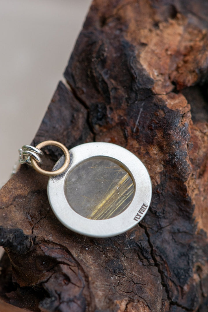 GOLDEN GLOBE RUTILATED QUARTZ NECKLACE