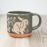 Rabbit Mug, Forest Style Handmade Pottery