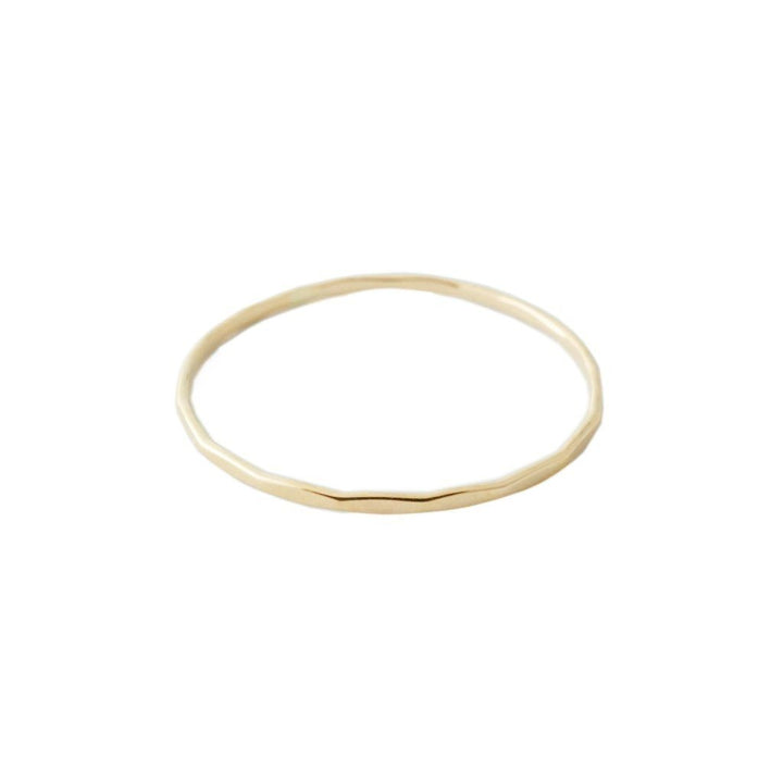 Hammered Skinny Stacking Ring, 14k Gold