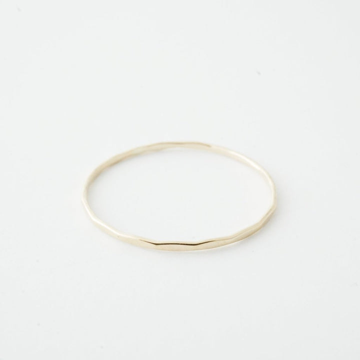 Hammered Skinny Stacking Ring, 14k Gold