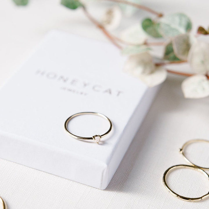Rose Quartz Point Solitaire Ring