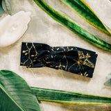 Hawk Moth Turban  - Black and Metallic Gold