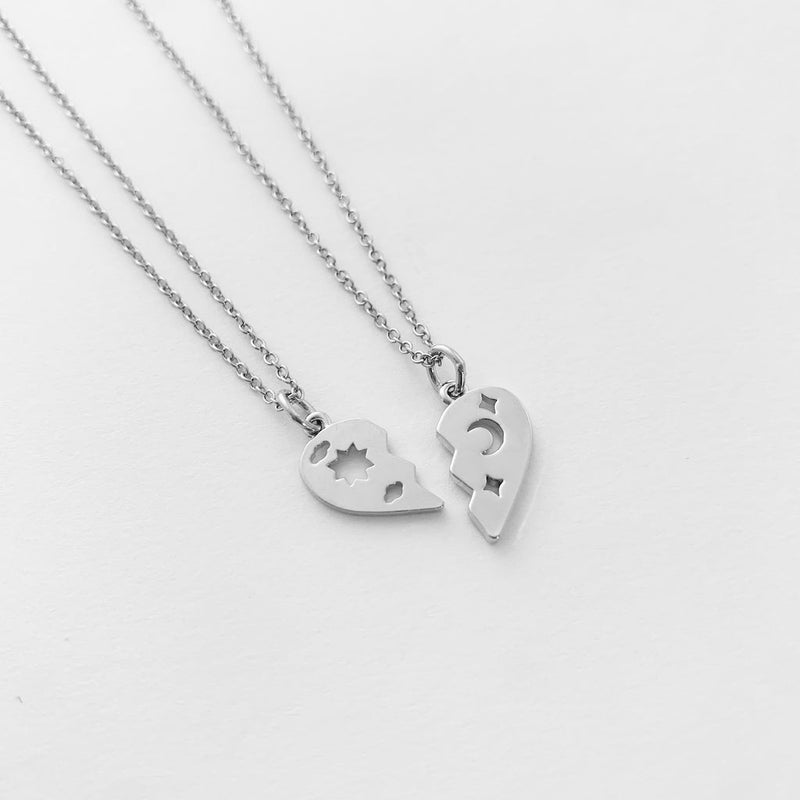 BFF Heart Set Necklace Duo