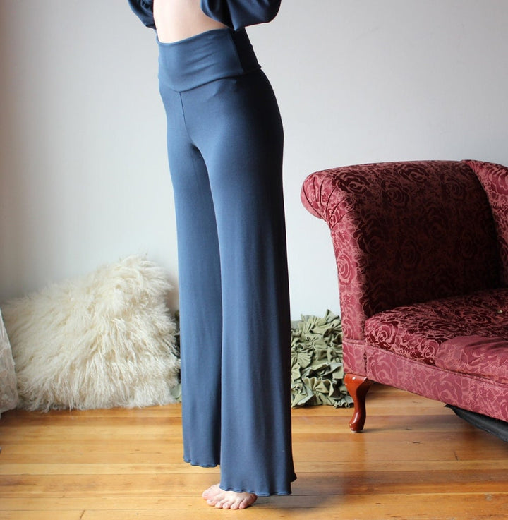 bamboo foldover lounge pants with a wide leg