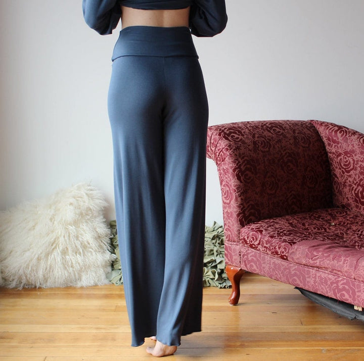 bamboo foldover lounge pants with a wide leg