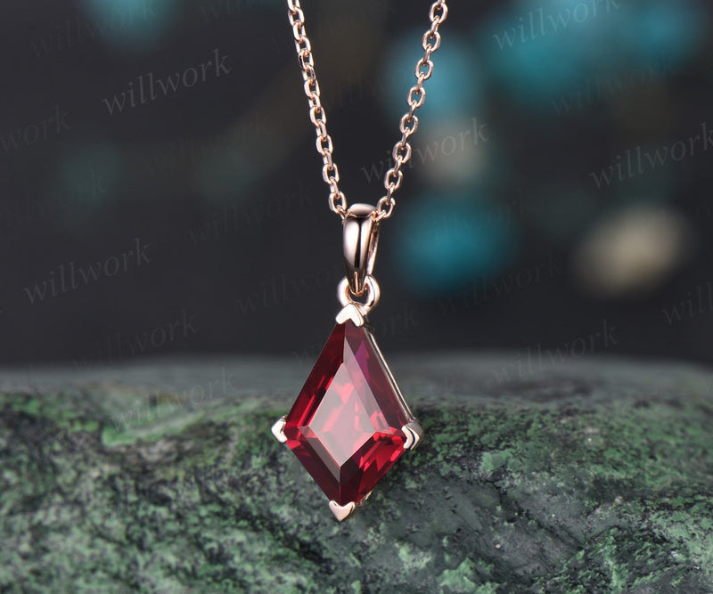 Kite red ruby necklace