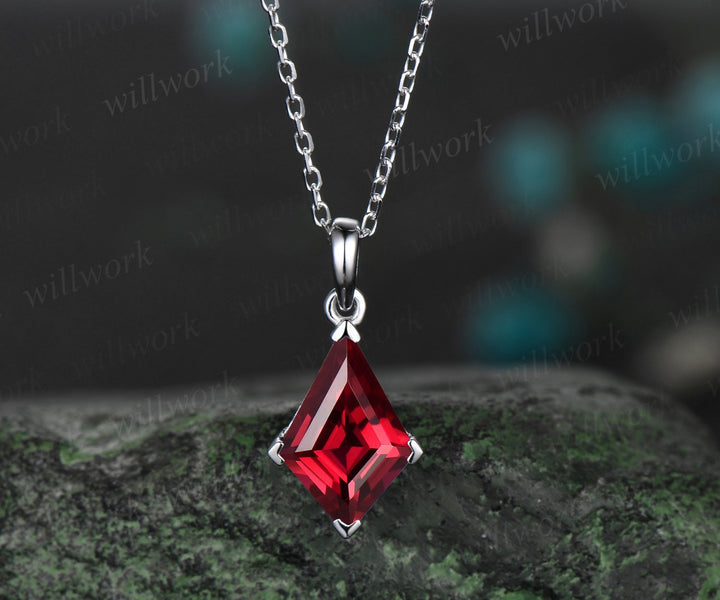 Kite red ruby necklace