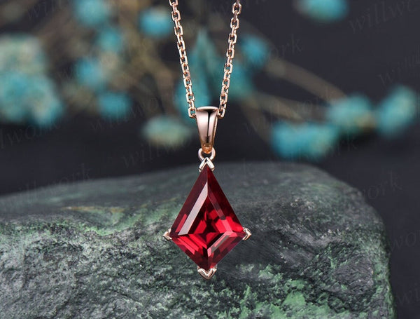 Kite red ruby necklace