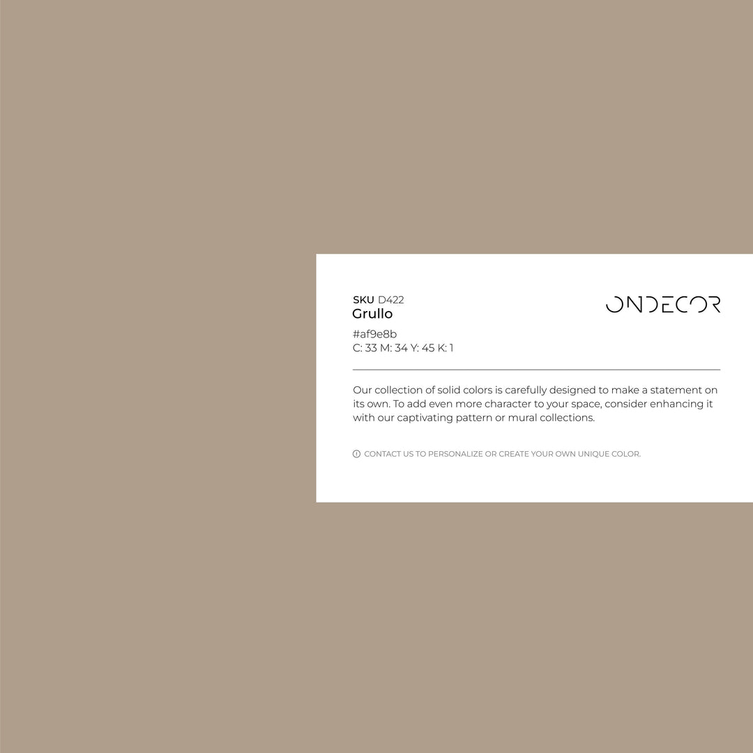 Solid Color Wallpaper Featuring an Earthy Hue in Grullo Gray - D422
