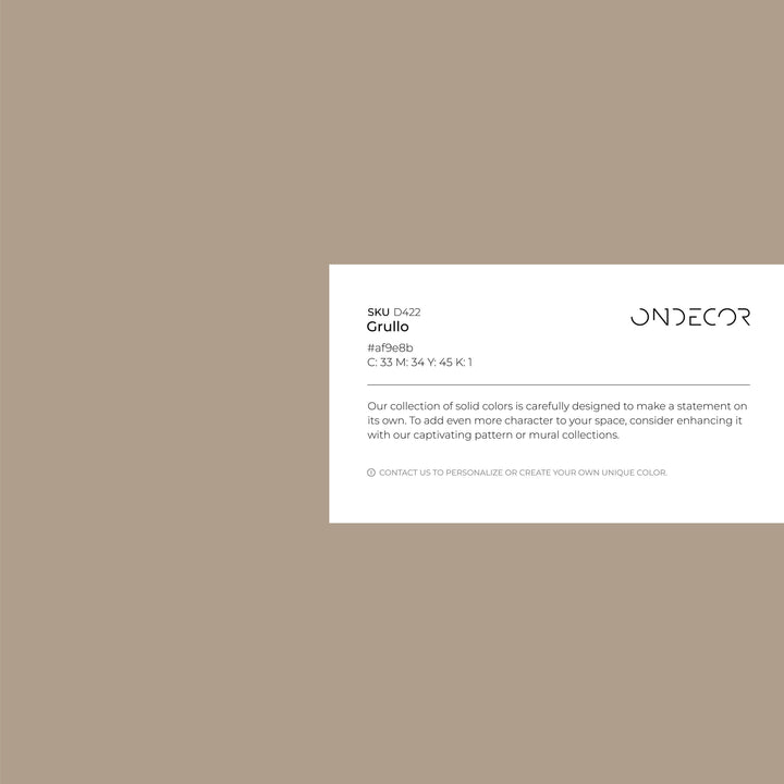 Solid Color Wallpaper Featuring an Earthy Hue in Grullo Gray - D422