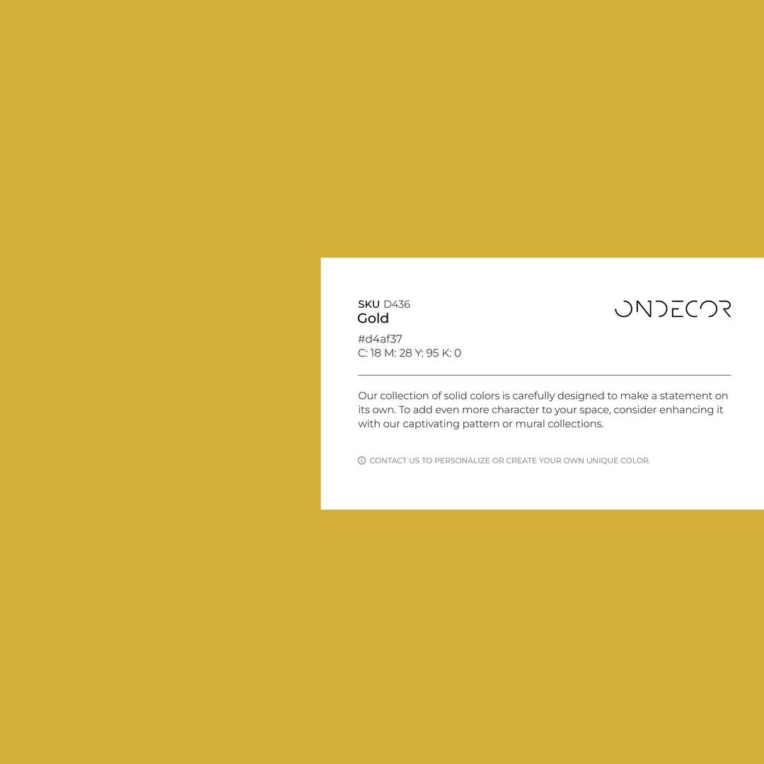 Minimalist Wallpaper with a Solid Color Design in Golden Yellow - D436