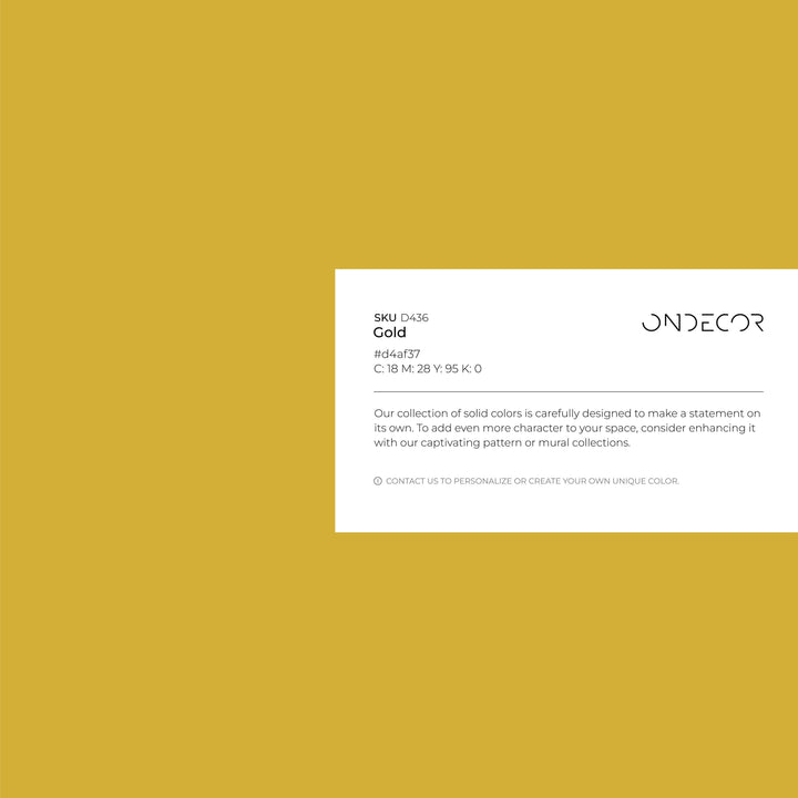 Minimalist Wallpaper with a Solid Color Design in Golden Yellow - D436