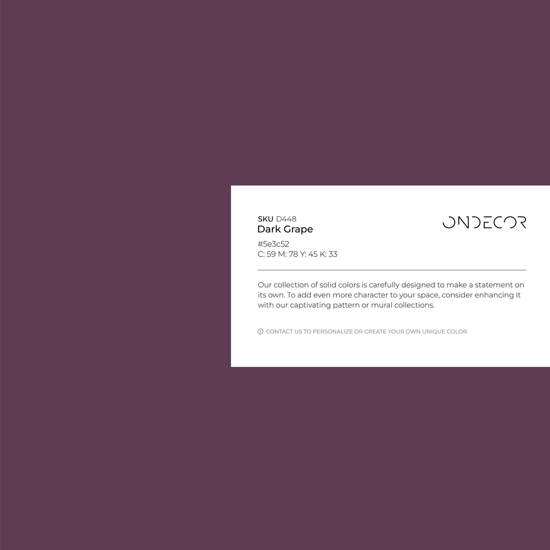 Solid Color Wallpaper in a Deep Grape Purple - D448
