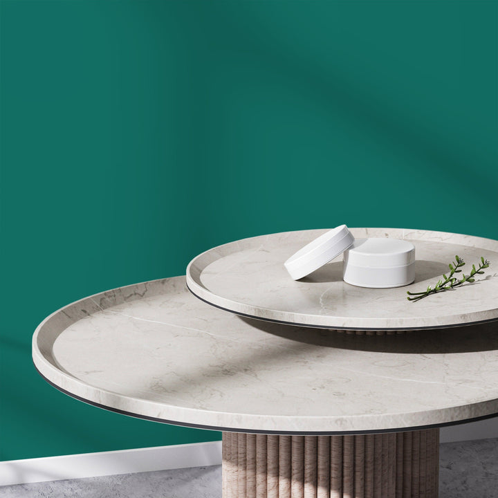 Solid Color Wallpaper in a Rich Green-Turquoise - D469