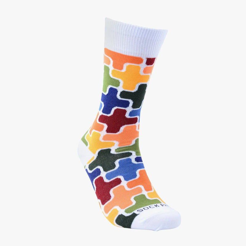 Colorful Puzzle Socks from the Sock Panda (Adult Small)