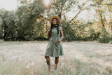 Mona Dress in Olive Linen