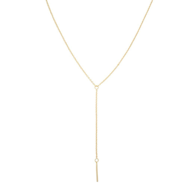 Whisper Thin Lariat Bar Necklace