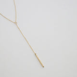 Whisper Thin Lariat Bar Necklace, 14k Gold