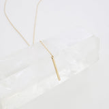 Whisper Thin Lariat Bar Necklace, 14k Gold