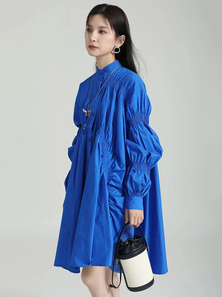 long sleeve pleated shirt dress Miss Selfridge long sleeve drop waist pleated shirt dress