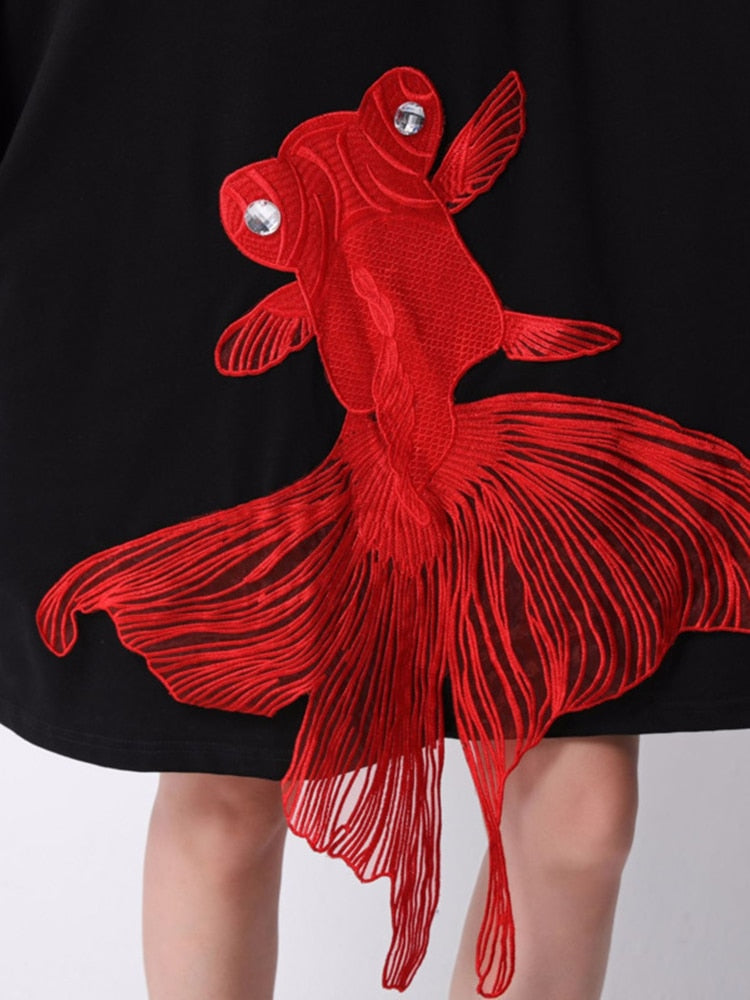 Kingyo Embroidered Goldfish Dress Kingyo Embroidered Goldfish Dress