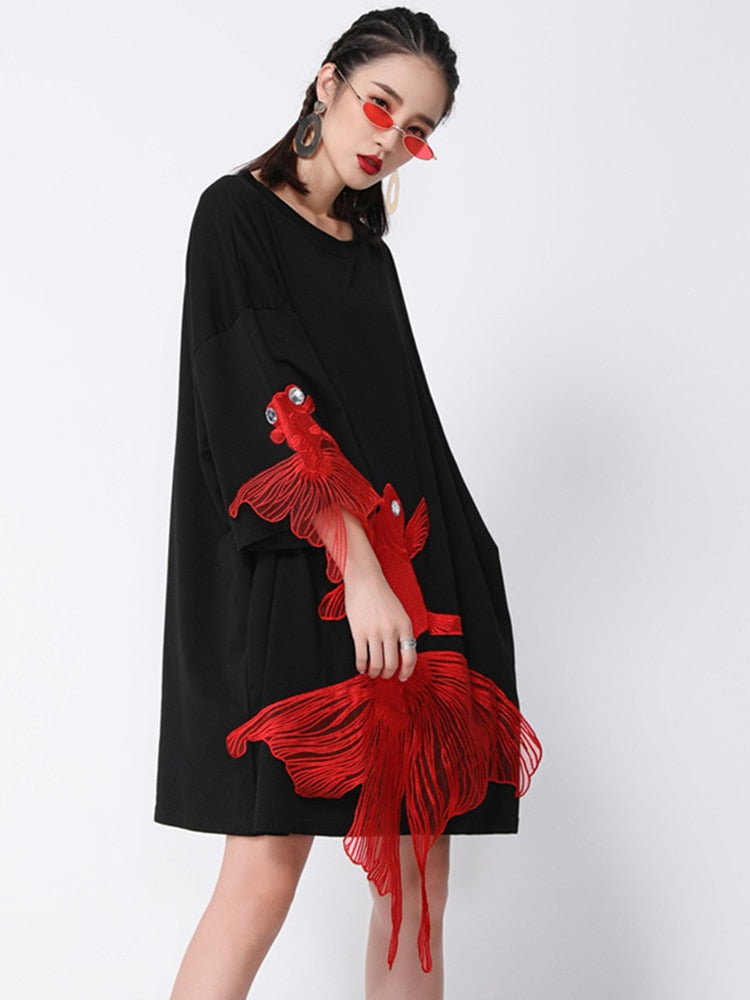 Kingyo Embroidered Goldfish Dress Kingyo Embroidered Goldfish Dress