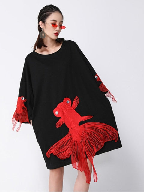 Kingyo Embroidered Goldfish Dress Kingyo Embroidered Goldfish Dress