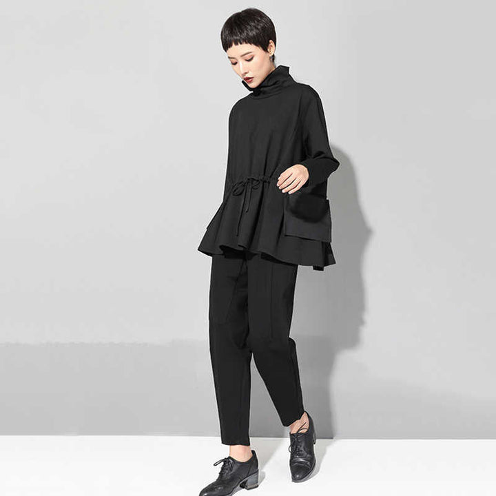 Tsyua Drawstring Turtleneck Sweatshirt