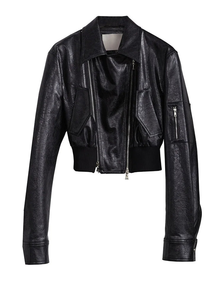 Bataduh Vegan Leather Zipper Jacket