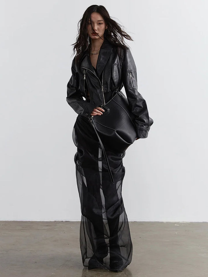 Bataduh Vegan Leather Zipper Jacket