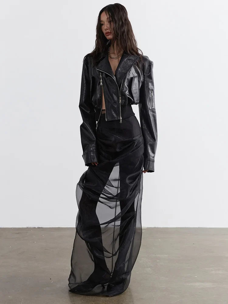 Bataduh Vegan Leather Zipper Jacket